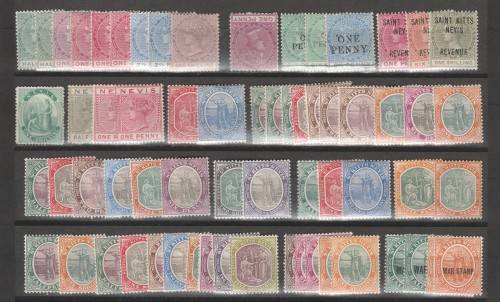 St Kitts Nevis - 1870-1918 Jumbo Lot (UMM and MM)**EXTREME HIGH CV**