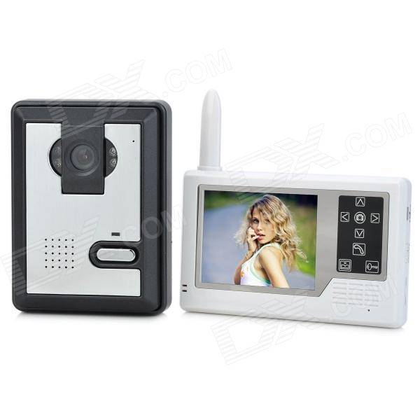 3.5" TFT 2.4GHz Waterproof Wireless 300KP Digital Video Door Phone w/ Night Vision