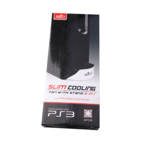 2 in 1 Black Slim Cooling Fan with Stand For PS3 Slim Console