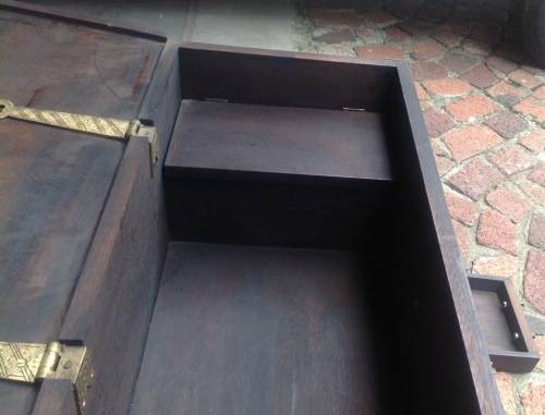 STUNNING WOOD AND BRASS KIST BOUGHT IN KENYA  ABOUT 30 YEARS AGO.