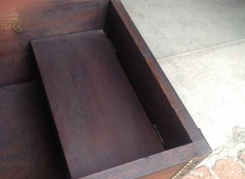 STUNNING WOOD AND BRASS KIST BOUGHT IN KENYA  ABOUT 30 YEARS AGO.