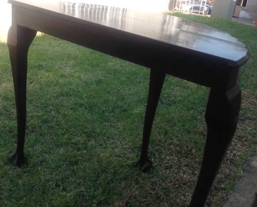 VINTAGE IMBUIA HALF MOON TABLE IN NICE CONDITION. COLLECTION ONLY.