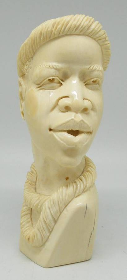 Carved ivory African bust