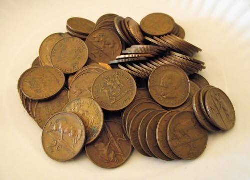 Lot of 100 x 2 cent coins