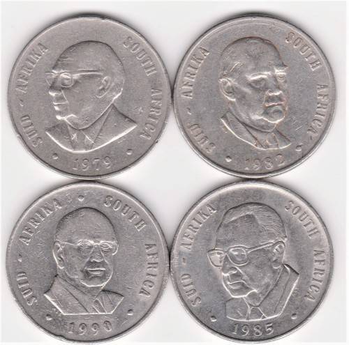 SA Presidential R1 Nickel Coins Set (1979,82,85 and 1990)