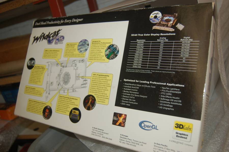 3D LABS WILDCAT GRAPHICS CARD NEW BUT OLDER VINTACE