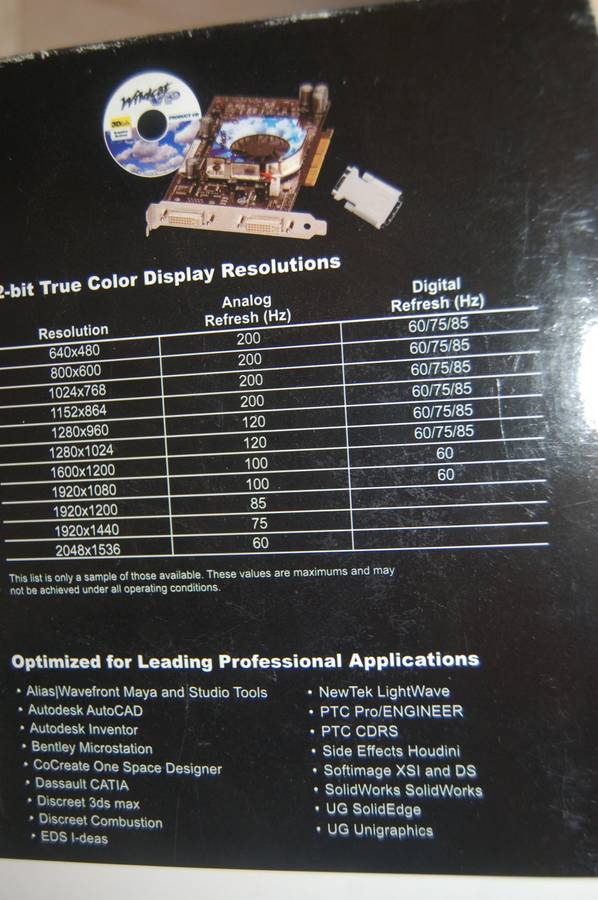 3D LABS WILDCAT GRAPHICS CARD NEW BUT OLDER VINTACE