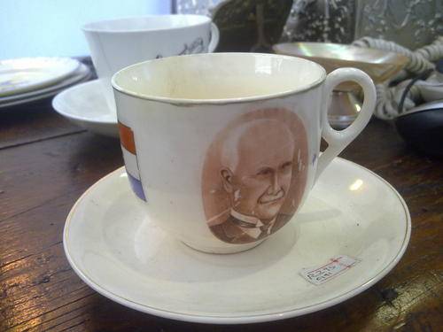 RARE!!! Very old Smuts and Hertzog with old SA flag cup and saucer