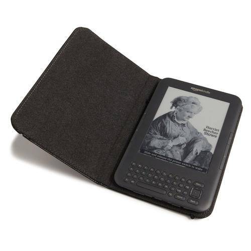 Kindle Keyboard, Wi-Fi, 6" E Ink Display with Leather Cover "Mint Condition"