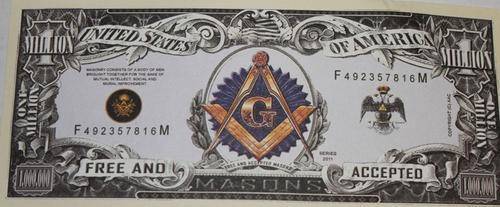 1 million us dollars novelty gift dollar bill freemason