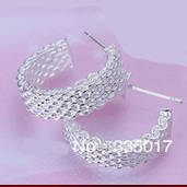 CRAZY R1 START - silver 925 stamped round earrings