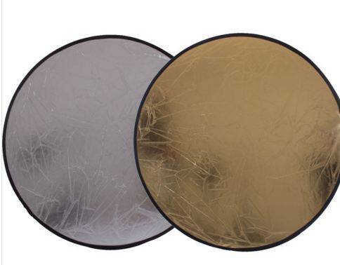 60 cm photographic reflector gold and silver