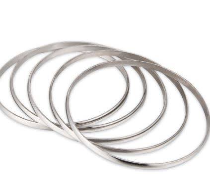 Womens solid stainless steel pure bangle bracelet