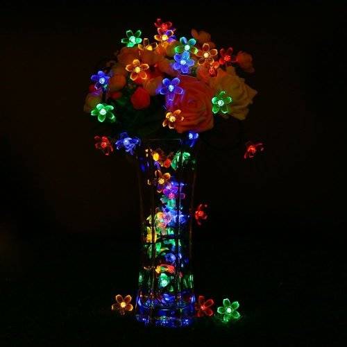 Christmas lights Decorations Solar String Lights 50 LED 21ft 8 Modes Blossom Flower Garden