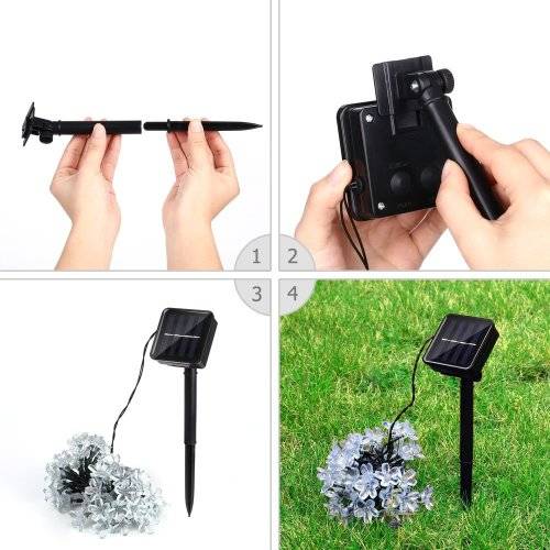 Christmas lights Decorations Solar String Lights 50 LED 21ft 8 Modes Blossom Flower Garden