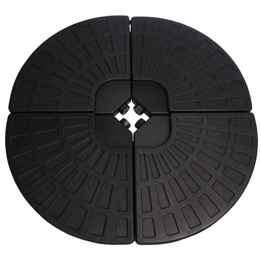 4Pcs 13L Fan Shaped Water Filled Umbrella Base Suitable for All Kinds of Cross Tiles (Black)