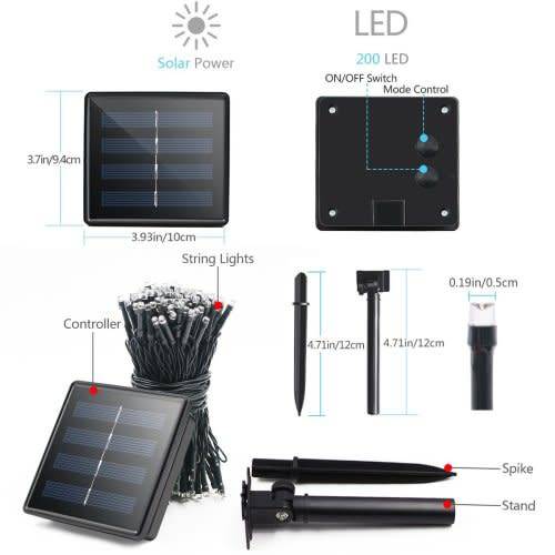 Solar Powered Outdoor String Lights