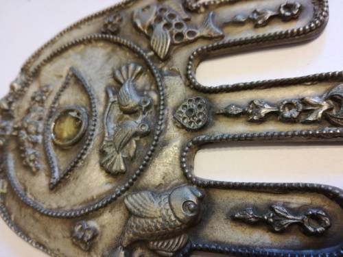 VINTAGE CAST METAL `HAMSA` FOR GOOD LUCK AND PROTECTOR.