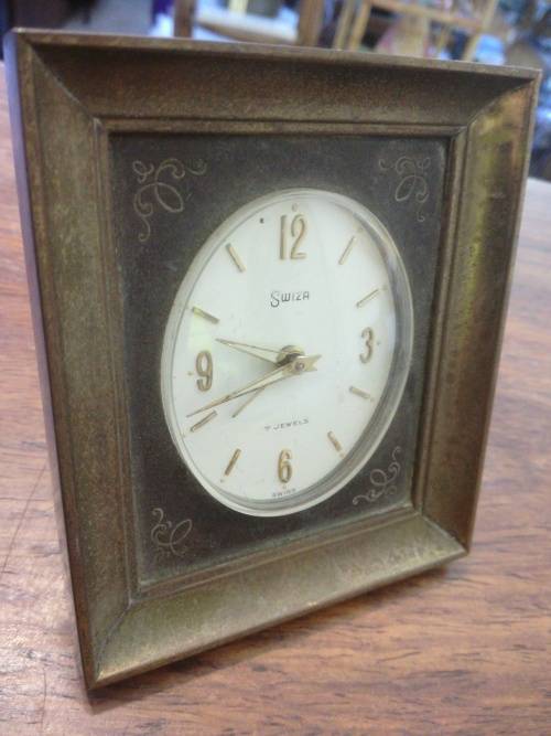 VINTAGE `SWIZA 7 JEWELS` CLOCK.