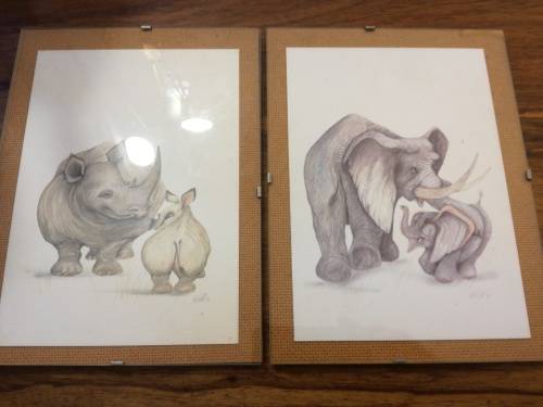 PAIR OF PENCIL ART, SIGNED BY THE ARTIST.
