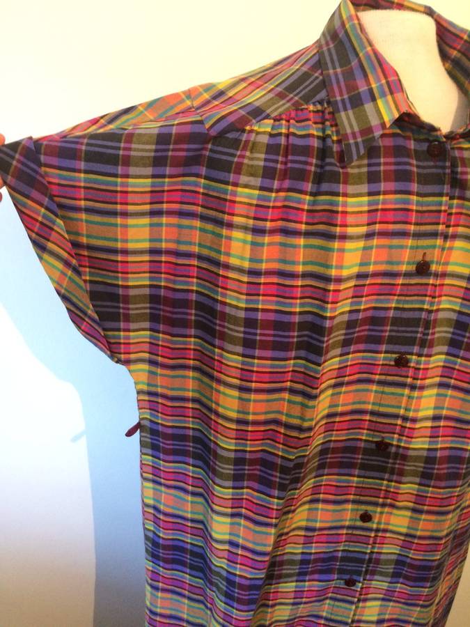 ##SALE## VINTAGE SUMMER SHIRT DRESS PLAID - SIZE 16