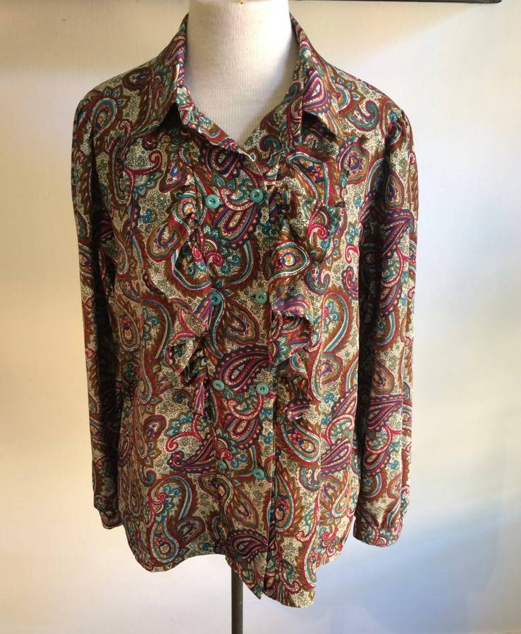 VINTAGE PAISLEY FRILLY SHIRT - 14/16