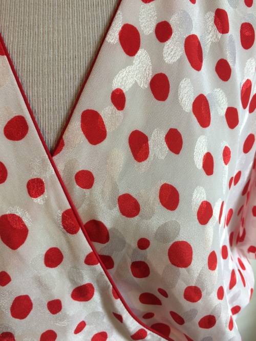VINTAGE GLITTER RED DOTTED COCKTAIL DRESS - SIZE 12