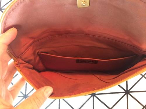 VINTAGE GENUINE TAN SUEDE  LEATHER CLUTCH BAG