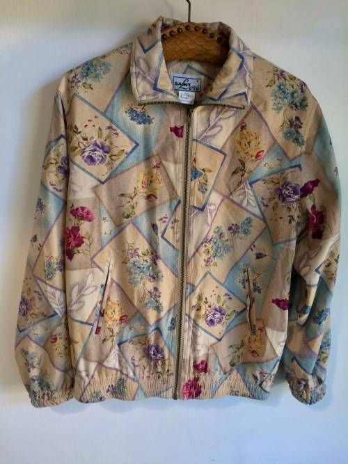 VINTAGE SAINT LORI FLOWER BOMBER JACKET  - SIZE M