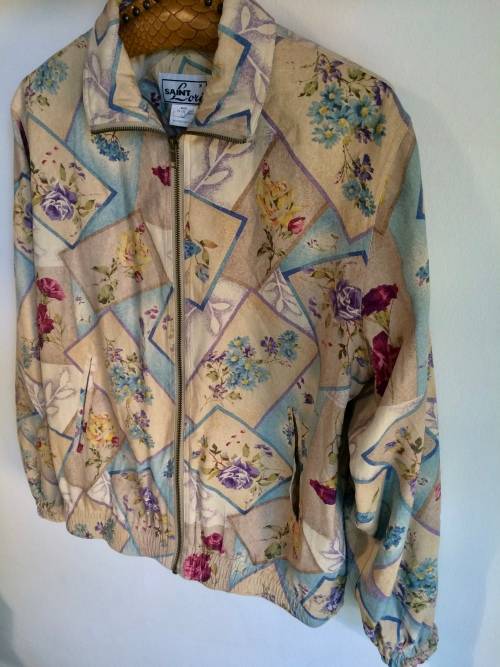 VINTAGE SAINT LORI FLOWER BOMBER JACKET  - SIZE M