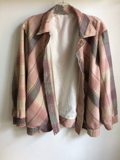 VINTAGE PLAID BOMBER JACKET - XL