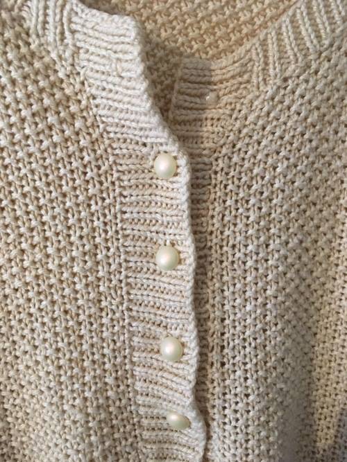 VINTAGE DARK BEIGE WITH PEARL BUTTONS SLOUCHY JERSEY - XL