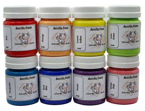 Pure Acrylic Paint Set - 8 x 50ml Bottles