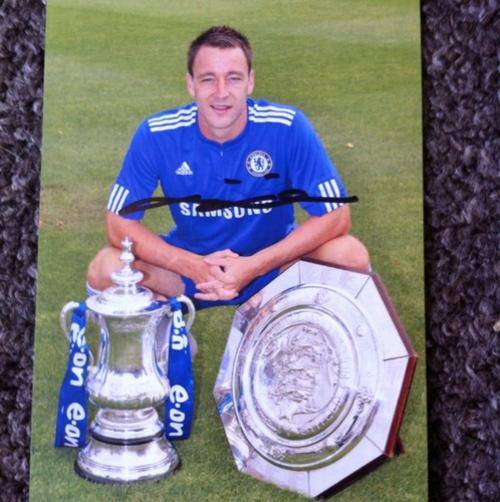 Official John Terry Chelsea club card hand signed .