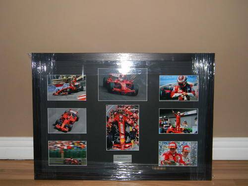 Hand Signed Authentic Kimi Raikonnen Montage (Ferrari 2007 World Championship).
