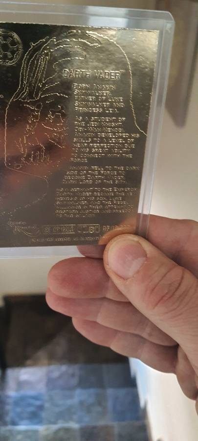 Rare Darth Vader 24Kt limited edition gold card no 180/10000 made worldwide. .