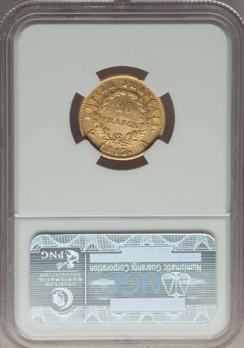 Napoleon gold 20 Francs 1813-A AU50 NGC AU50