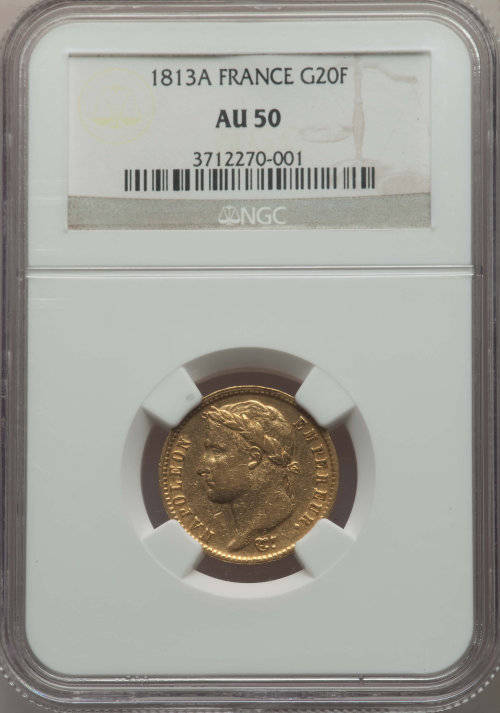 Napoleon gold 20 Francs 1813-A AU50 NGC AU50