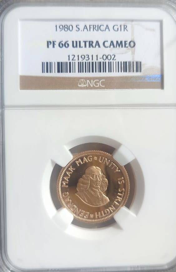 1980 Gold two rand (8 Gram) NGC PF66 UC (mislabelled as one rand)