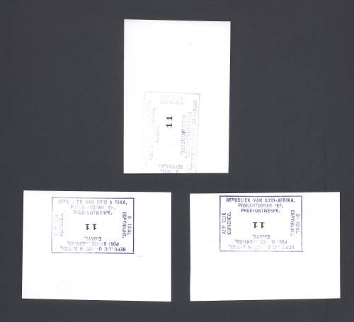 Union of SA - Selection of 3 photographic essays of the 10 Shilling design