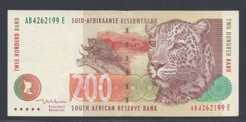 RSA 1999 Mboweni First Issue R200 AB prefix - Scarce