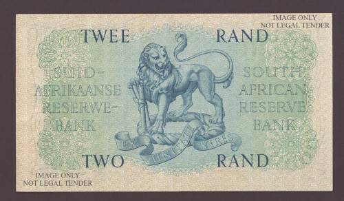 RSA 1961 MH de Kock 4th issue R2 note - B14 prefix
