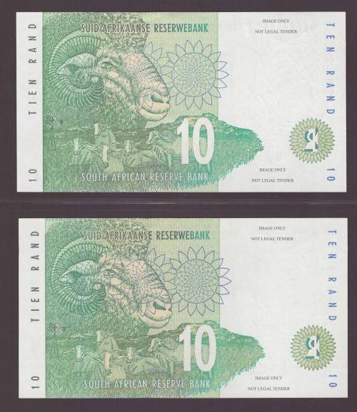 RSA 1999 TT Mboweni R10 set with AA and GN prefixes