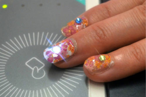 1 PCS NFC Chip Nail Art Stickers Lighting Nail Decal LED (BLUE)