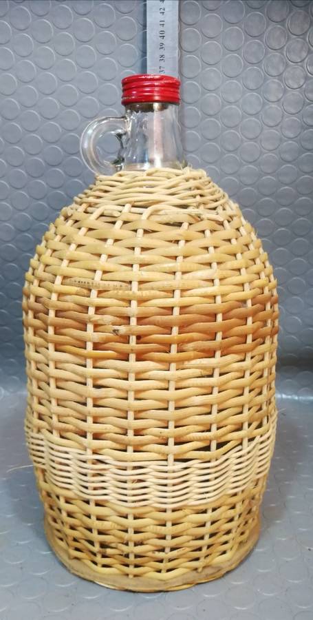 French Wicker Wine Bottle Large