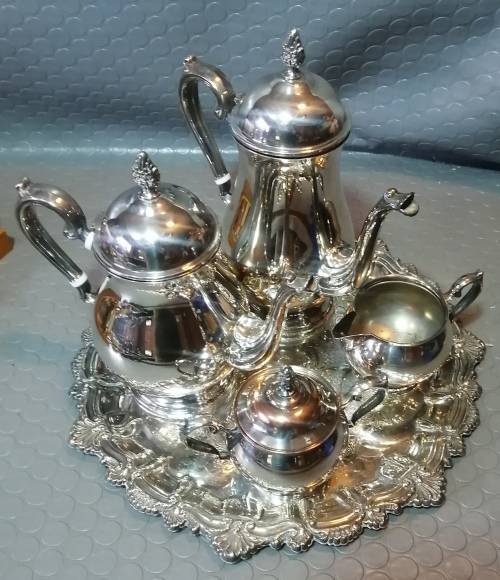 Very Beautiful Silver Plated Tea Set - Five Pieces