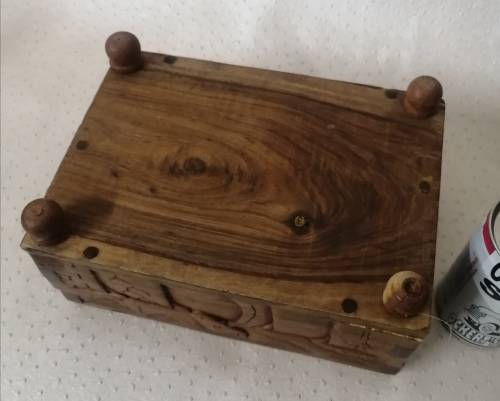 Magnificent!! Highly detailed hand carved solid wood trinket box