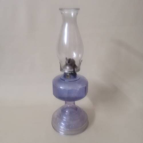 Awesome Vintage Stained Glass Kerosene Lamp