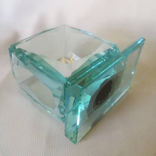 Golden Kuwaiti Arab Boom Boat Encased in Thick Heavy Crystal, Centerpiece