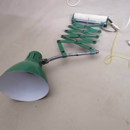 Vintage Enamel Extension Lamp With Pull Cord Switch
